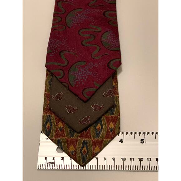 Mens Bundle of 9 - 100% Silk Neck Ties Various Colors & American Bald Eagle - Picture 13 of 14